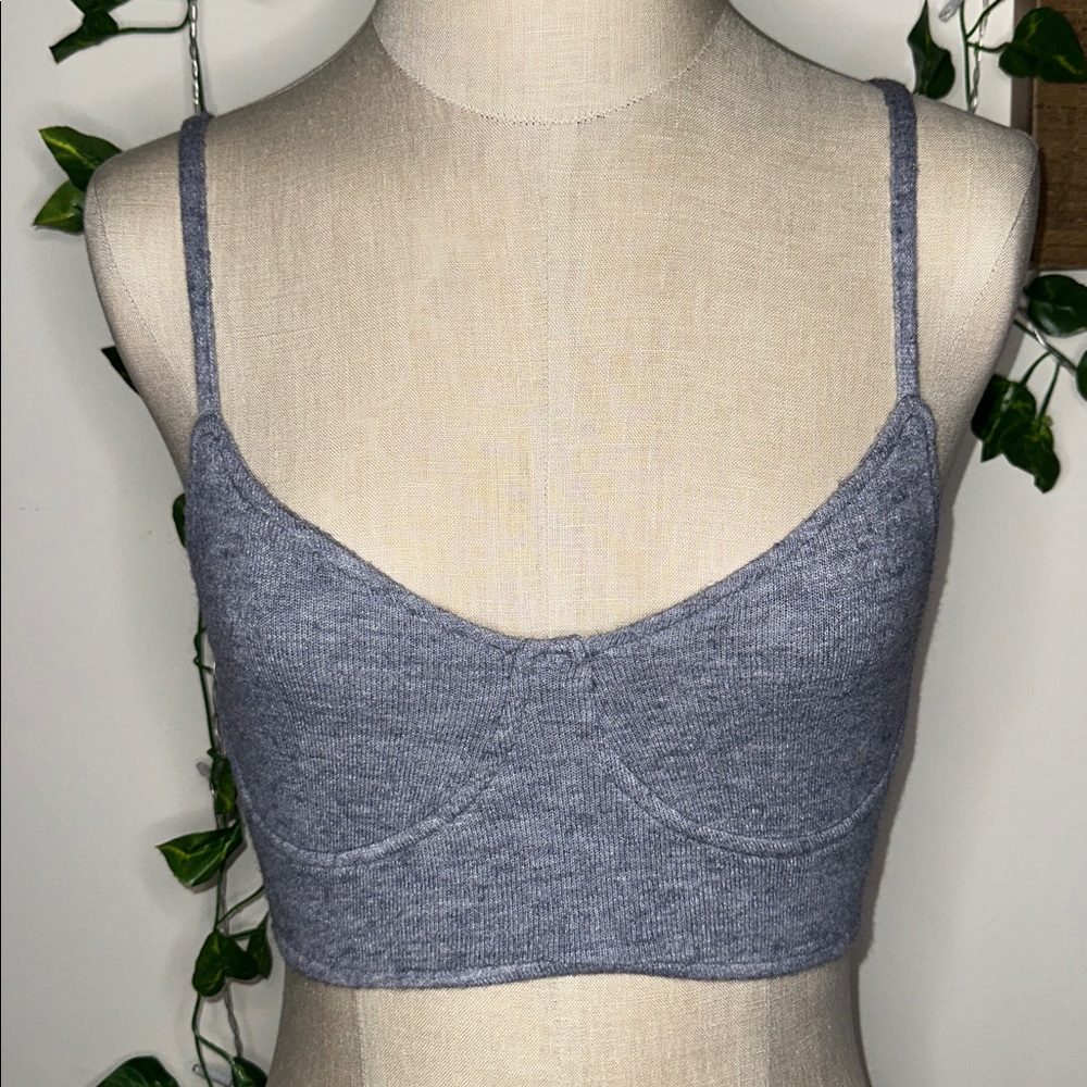 Zara Gray Cropped Top